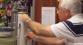 Rick Watson measures a subject's forced expiratory volume in one second (FEV1)