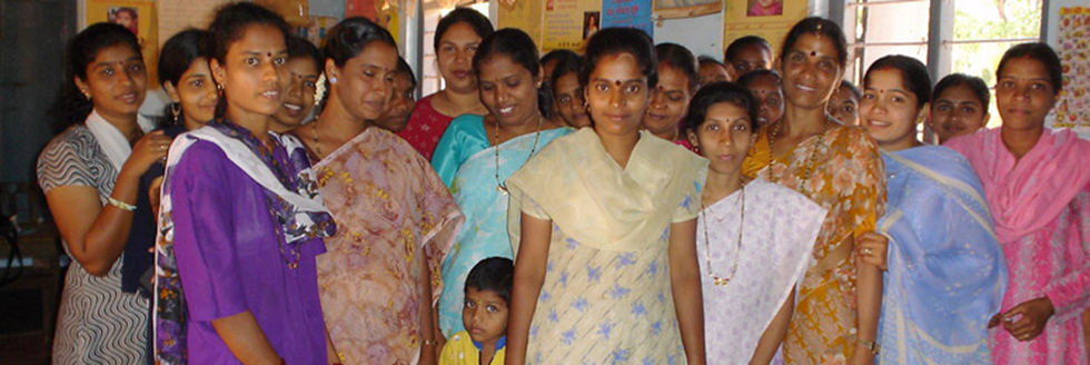 Group of women and children in India